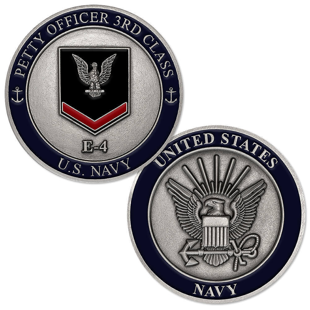 NEW U.S. Navy Petty Officer Third Class E-4 Challenge Coin.