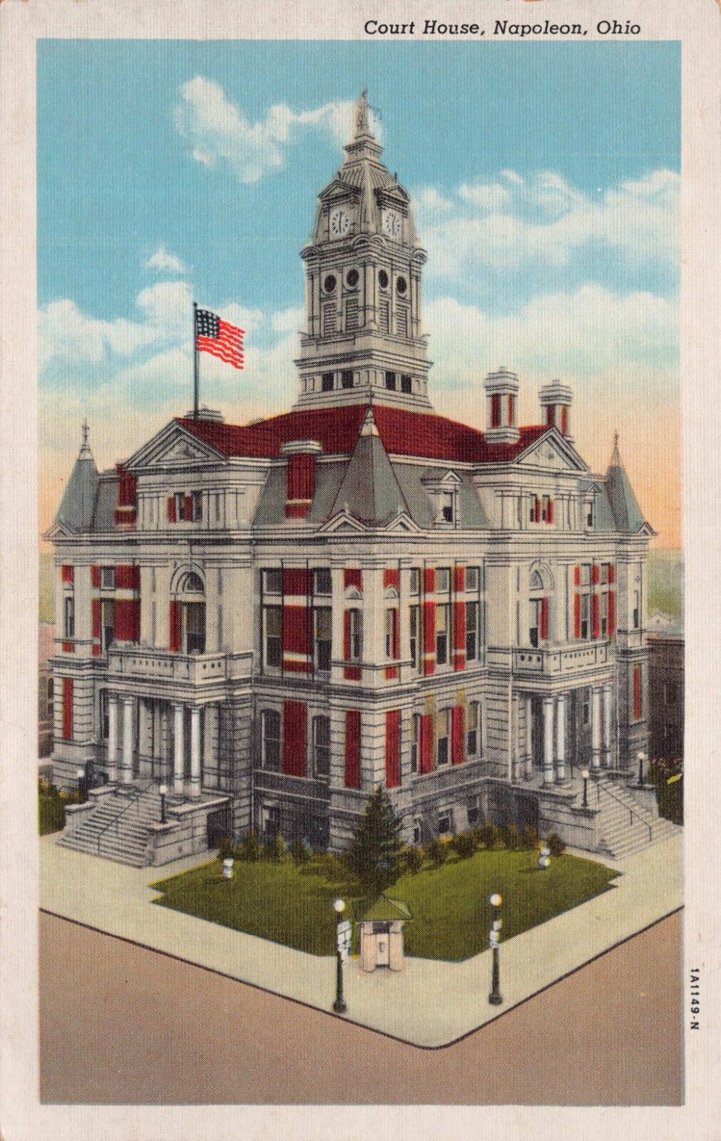 Henry County Courthouse Court House Napoleon Ohio Vtg Postcard CP366