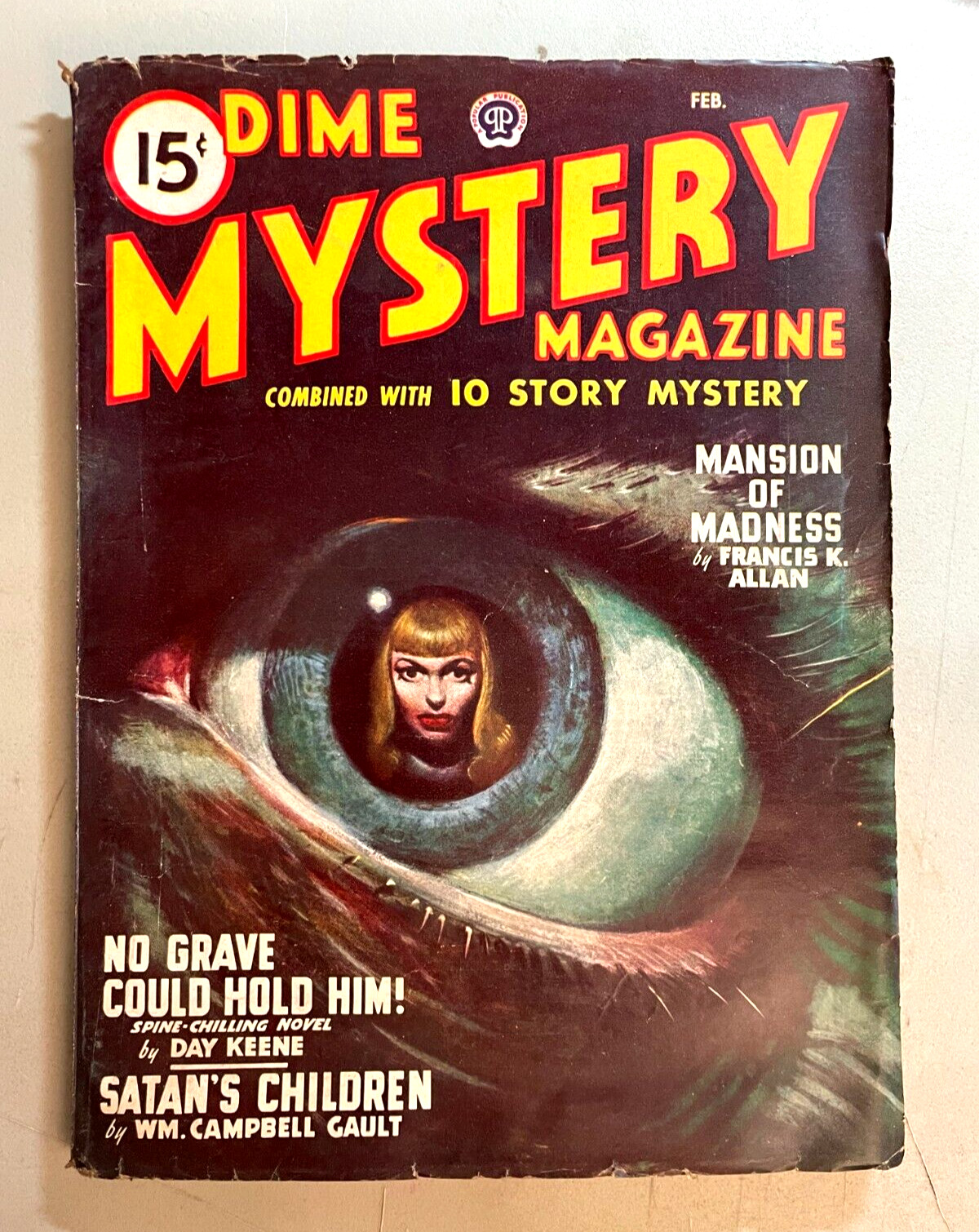 Dime Mystery Magazine / FEBRUARY 1948 / Pulp / EYEBALL Cover