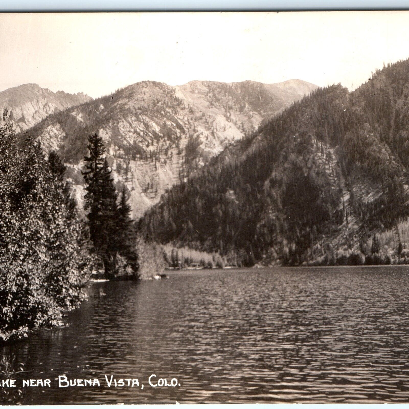 c1940s Buena Vista, CO RPPC Cottonwood Lake Real Photo Sanborn Mount Yale A158