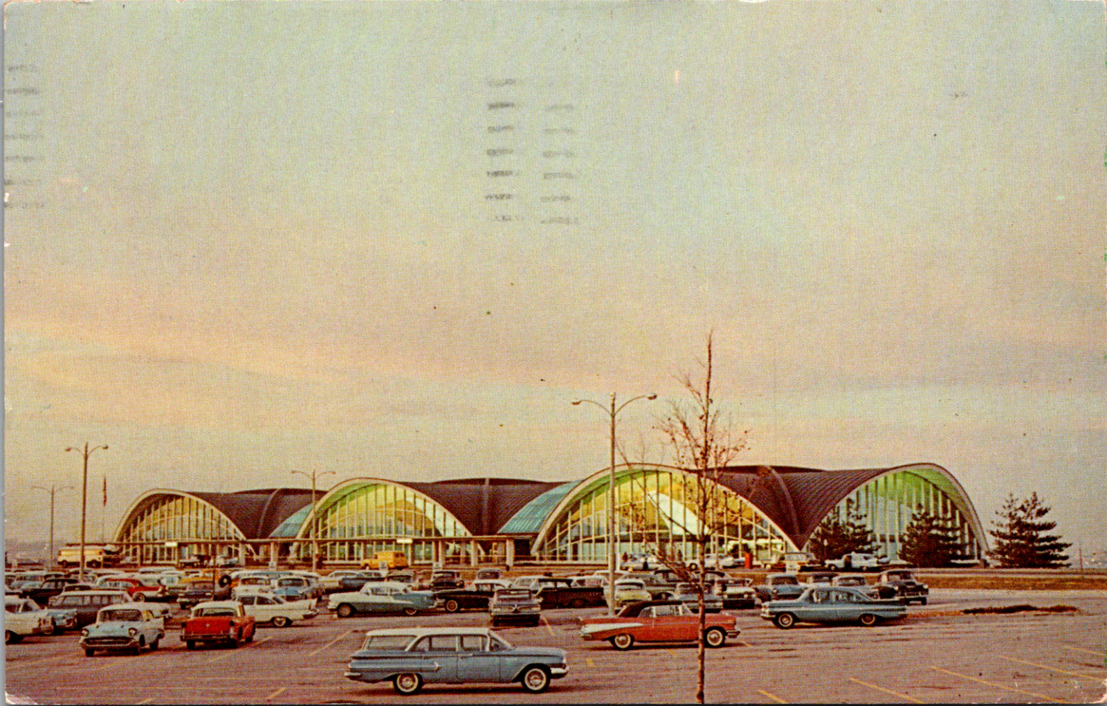 St. Louis Missouri MO Municipal Airport Parking Lot Vintage c. 1950's Postcard