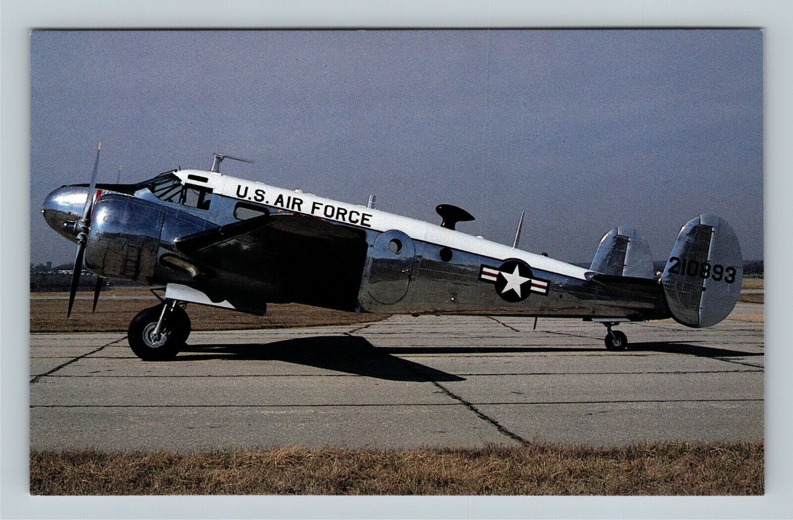 Wright Patterson Air Force Base OH, Beech C-45H, Ohio Vintage Postcard