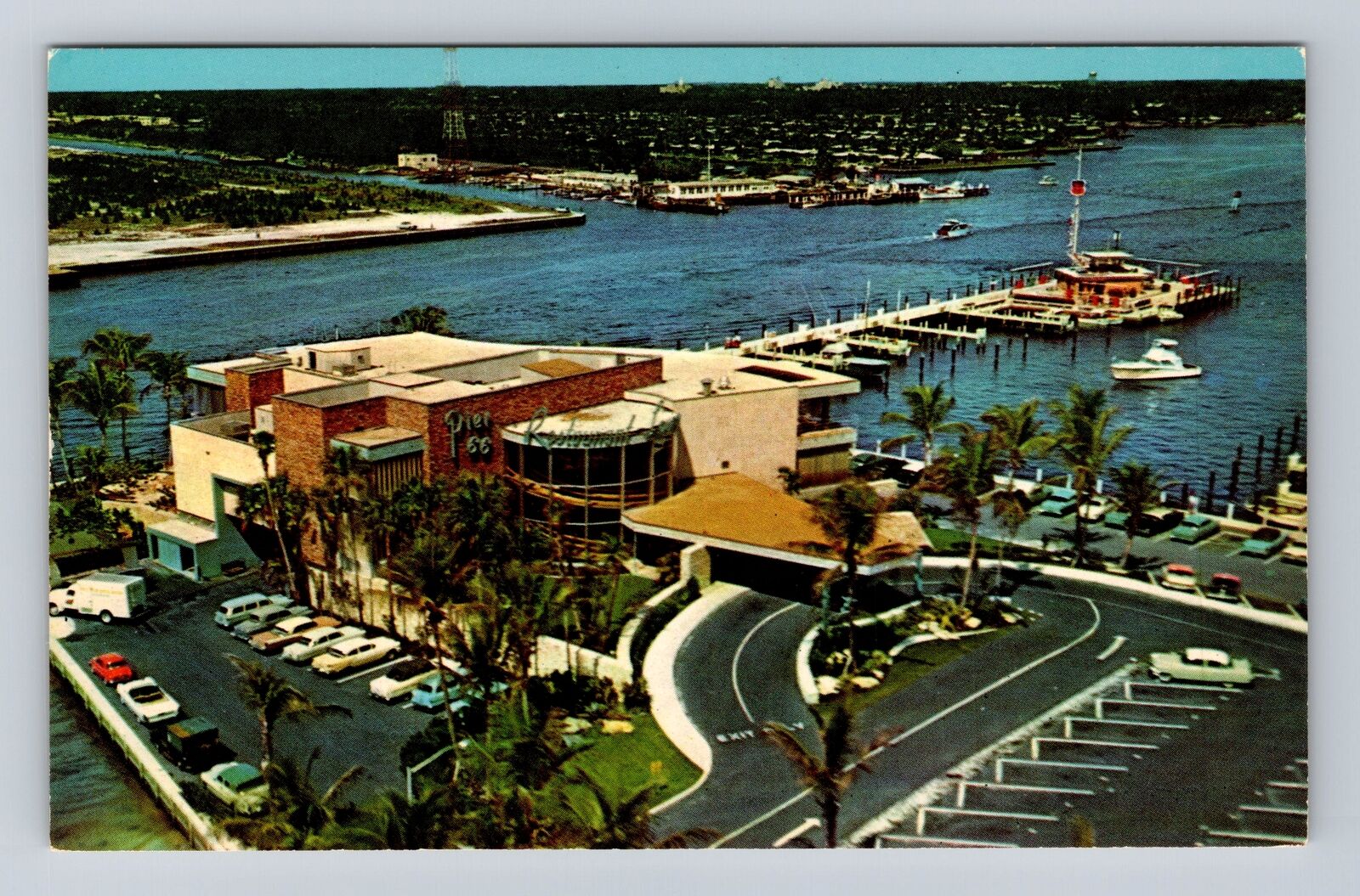 Fort Lauderdale FL-Florida Pier 66 Restaurant Lounge Yacht Club Vintage Postcard