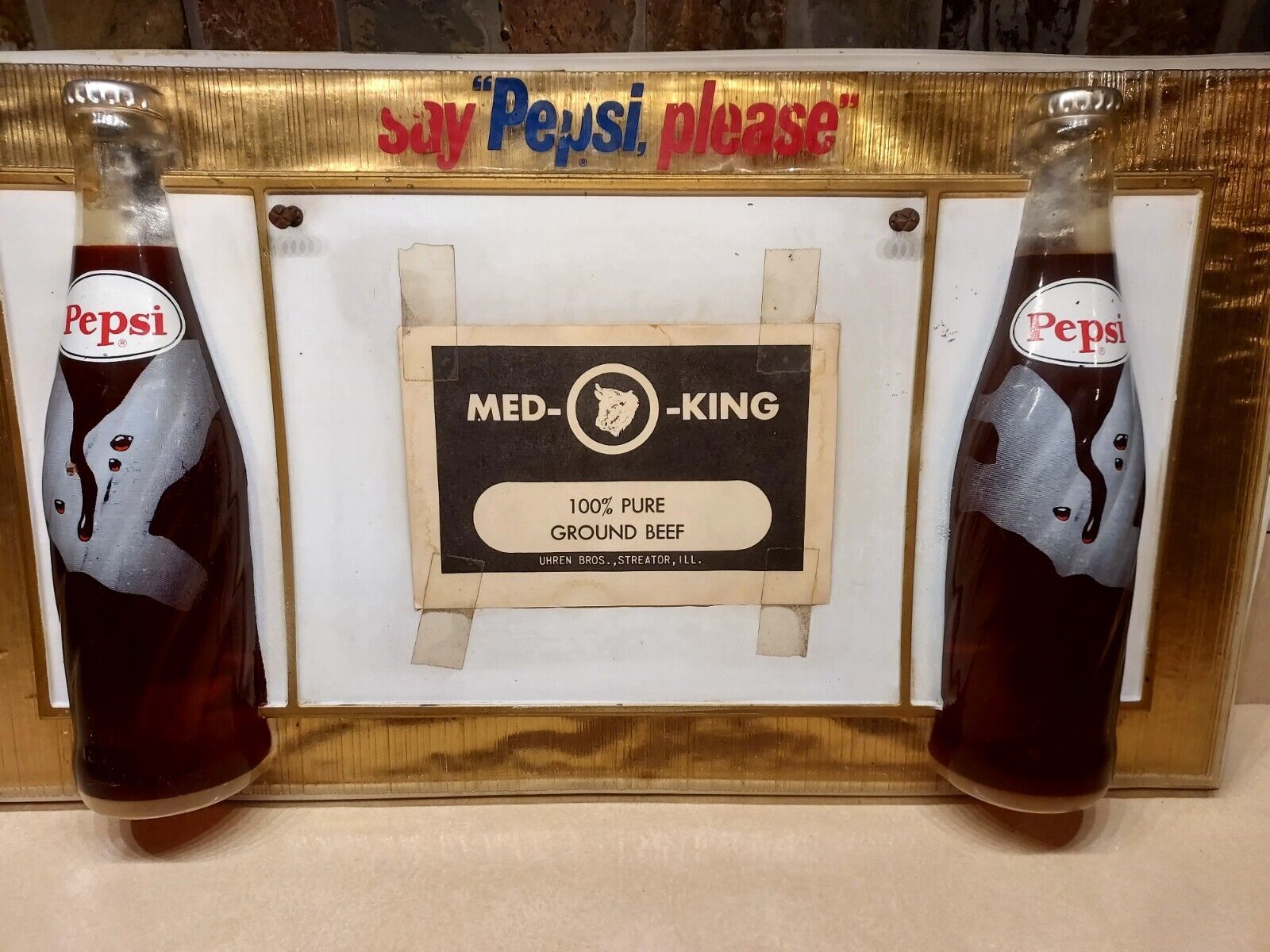 Vintage 50\'s Plastic Blow mold Pepsi Advertisement, W/Mom & Pop Store Ad...RARE