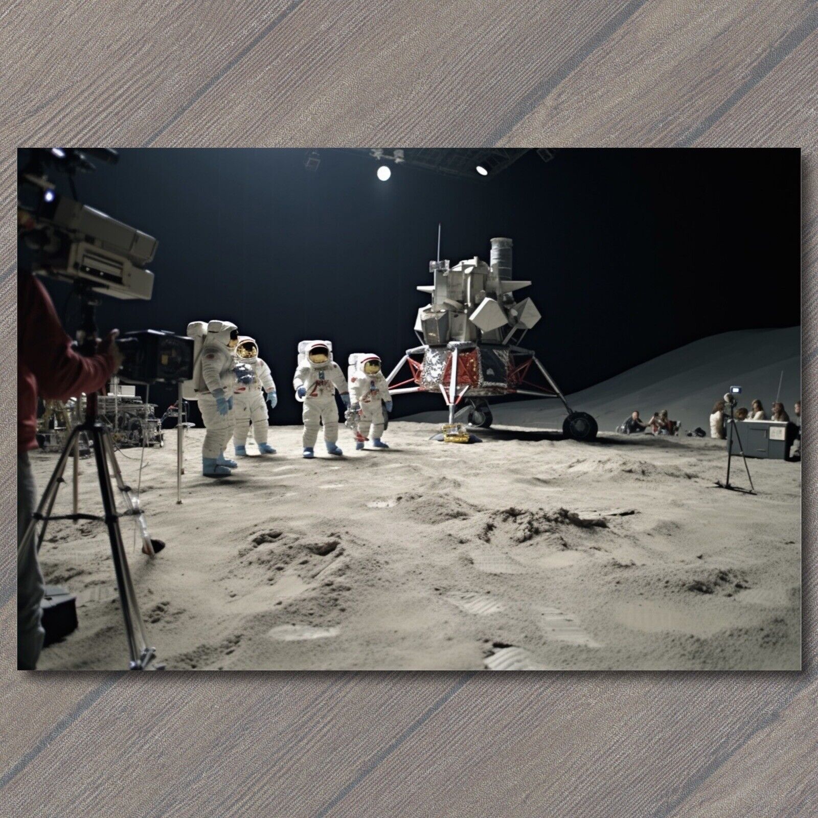 POSTCARD Unveiling Moon Landing Fake Controversies Perspective