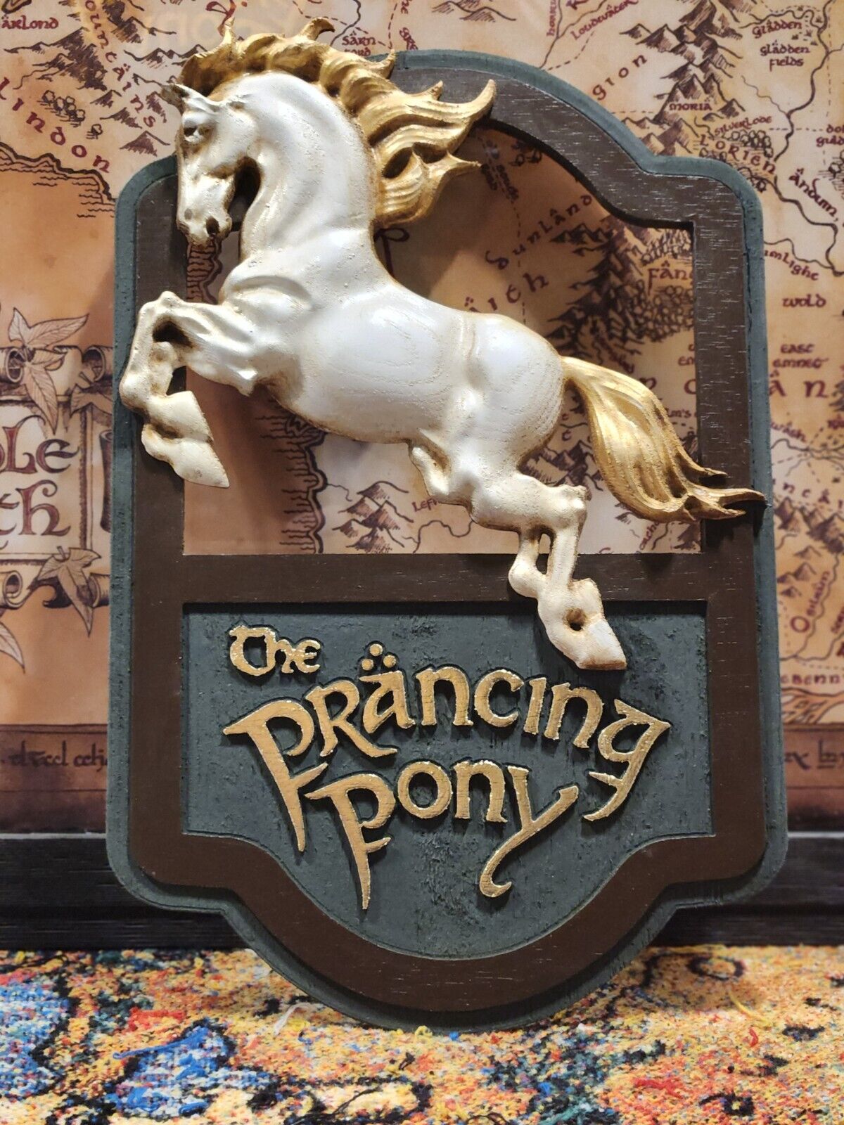 Inn of the Prancing Pony LOTR, Prancing Pony sign