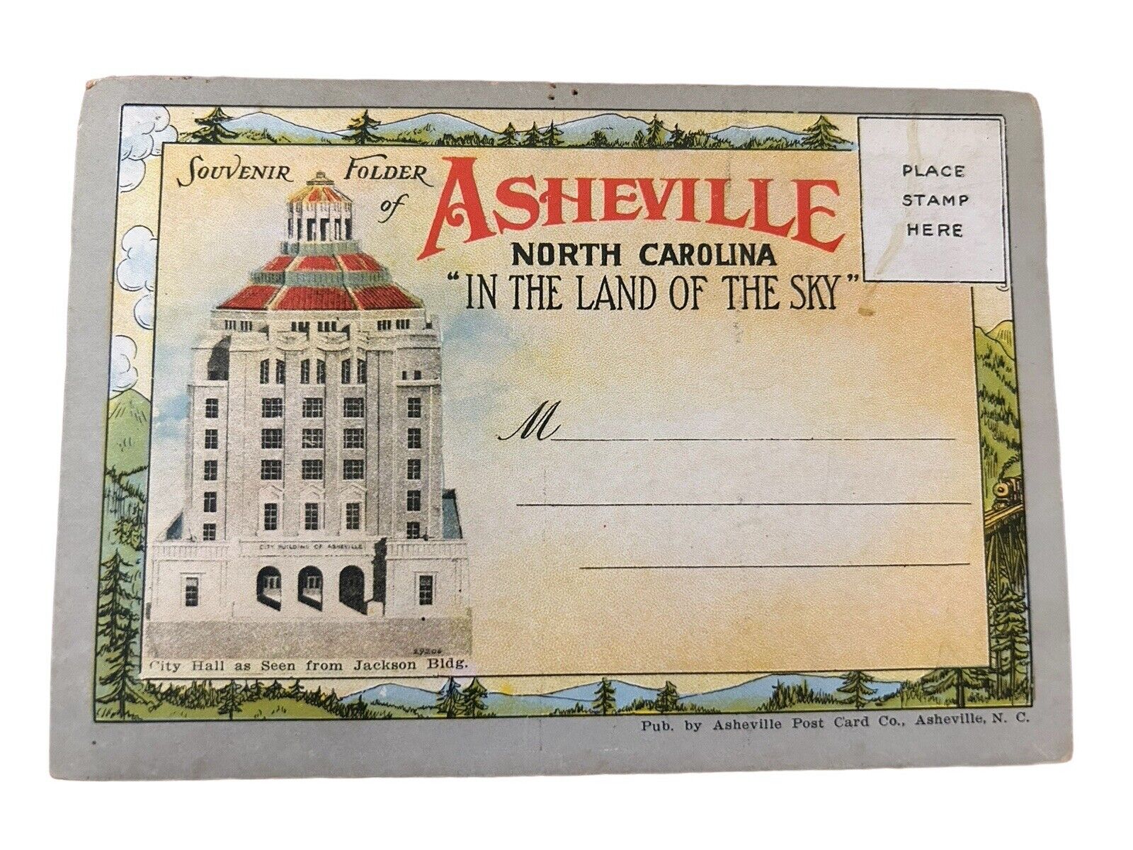 Asheville North Carolina  Land Of The Sky Postcard Folder CPE3