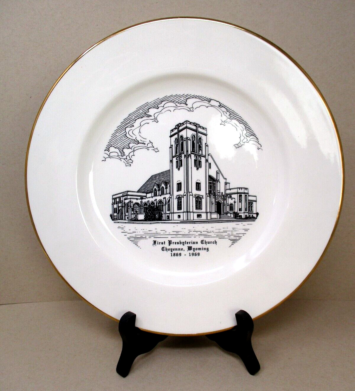 Vintage First Presbyterian Church Plate Cheyenne Wyoming 1969 Religious