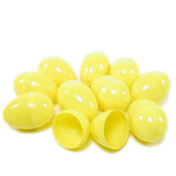 60 EMPTY YELLOW PLASTIC EASTER VENDING EGGS 2.25 INCH, BEST PRICE FASTEST SHIP