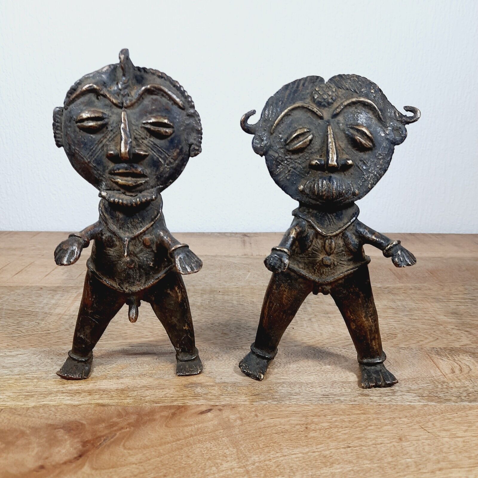 Couple African Ancestor statues (2) - TIKAR - Cameroon TRIBAL ART CRAFTS