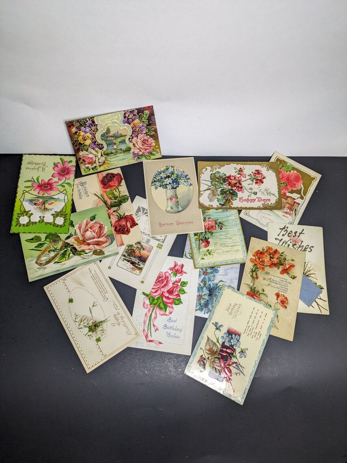 Lot Of 15 Random Vintage Birthday Postcards  Some Unposted/ Posted 1900-1930