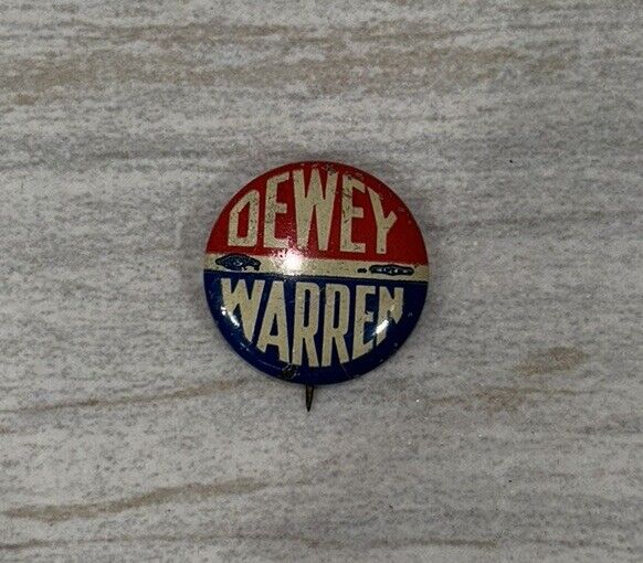 Dewey Warren Scarce Political Button 1948 Small Presidential Election USA Wow