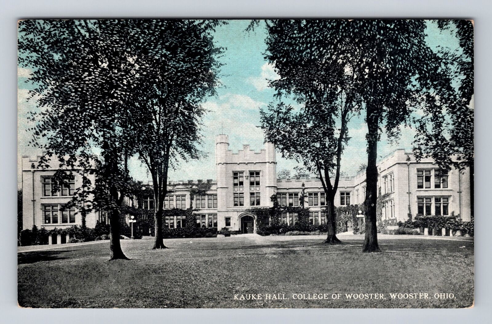 Wooster OH-Ohio, College Of Wooster, Kauke Hall, Antique, Vintage Postcard