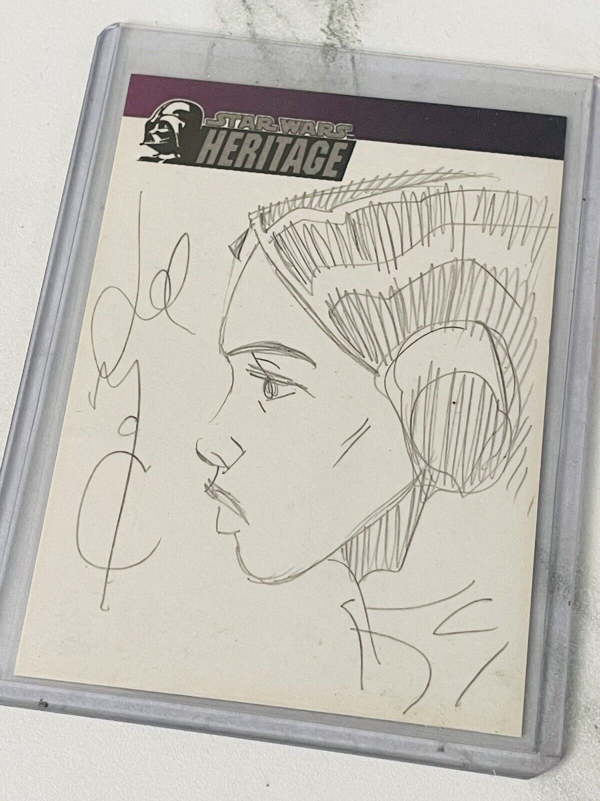 2004 Topps Star Wars Princess Leia Heritage Sketch Card NM Carrie Fisher 1/1 ANH