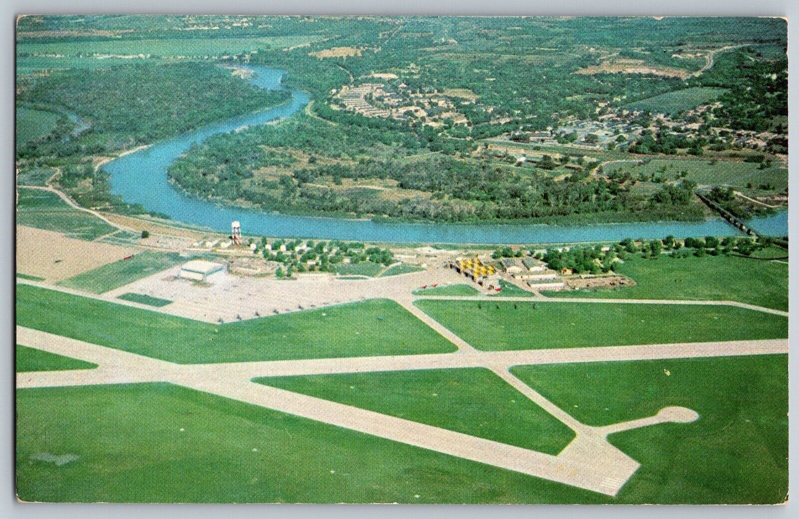 Junction City, Kansas - Air View Marshall Field, Fort Riley - Vintage Postcard