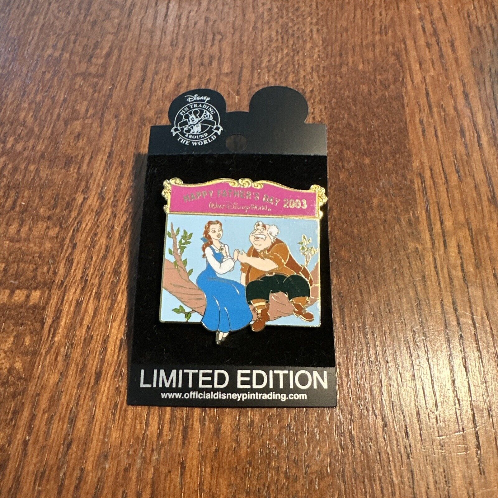 DISNEY WDW HAPPY FATHER\'S DAY 2003 BELLE AND MAURICE BEAUTY & BEAST PIN LE 3500