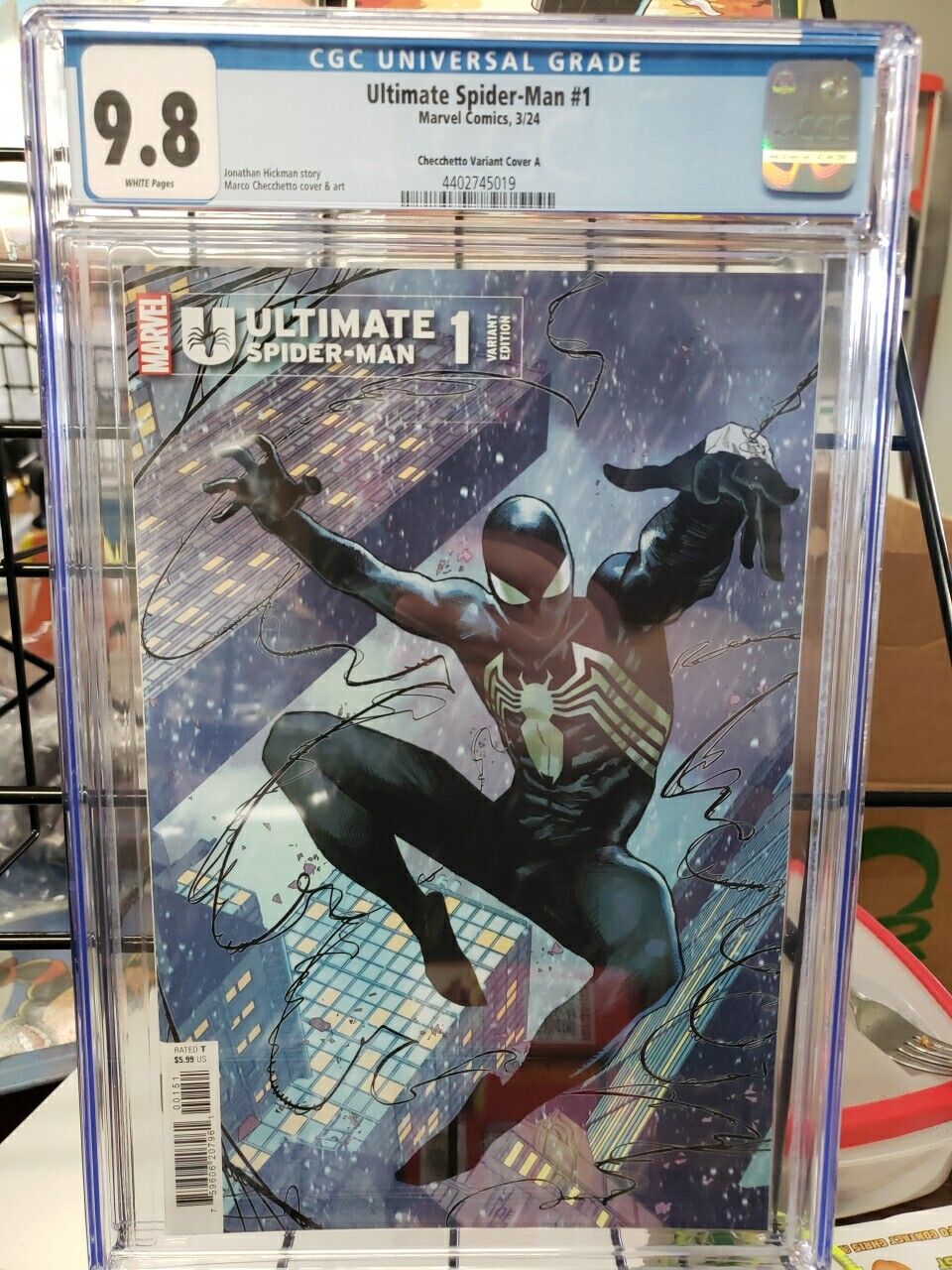 Ultimate Spider-man #1 Marco Checchetto Black Suit Costume Tease Variant CGC 9.8