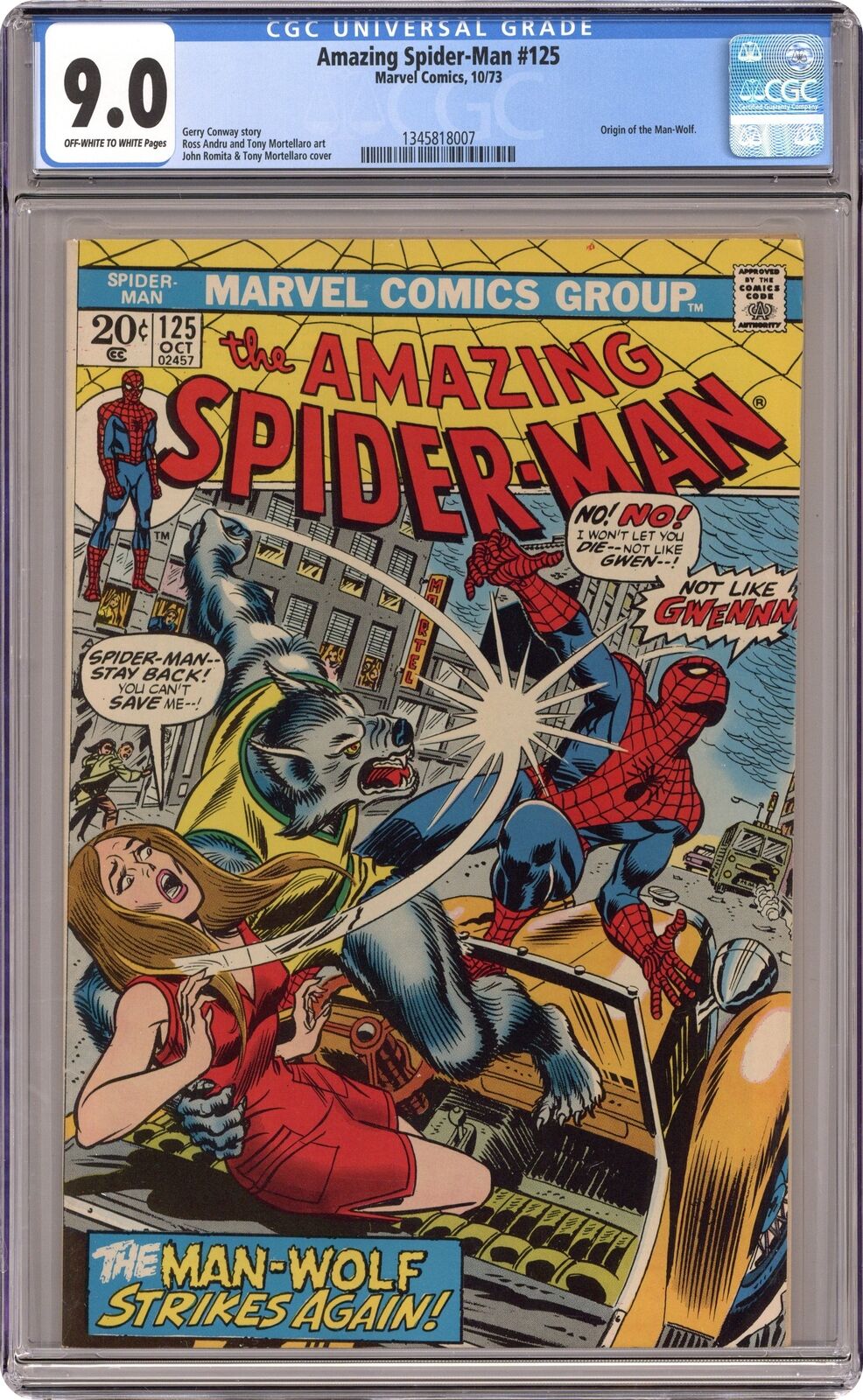 Amazing Spider-Man #125 CGC 9.0 1973 1345818007
