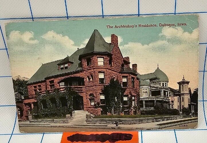 ATQ Ephemera Postcard Unposted archbishop house dubuque Iowa 