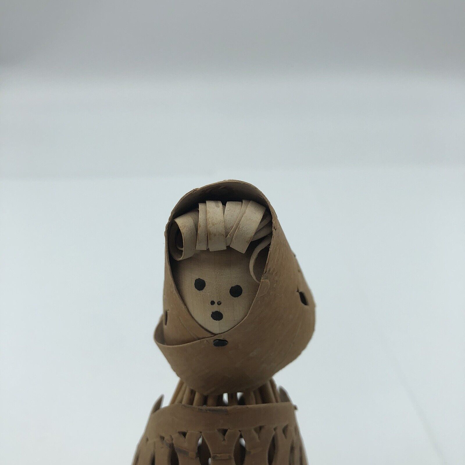 Vintage Folk Art Birch Bark Doll figurine