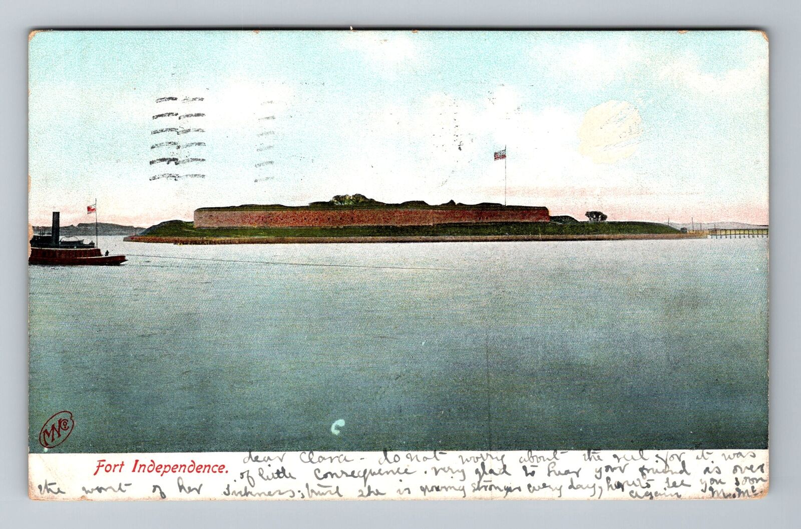 MA-Massachusetts, Fort Independence, Scenic View, c1907 Vintage Postcard