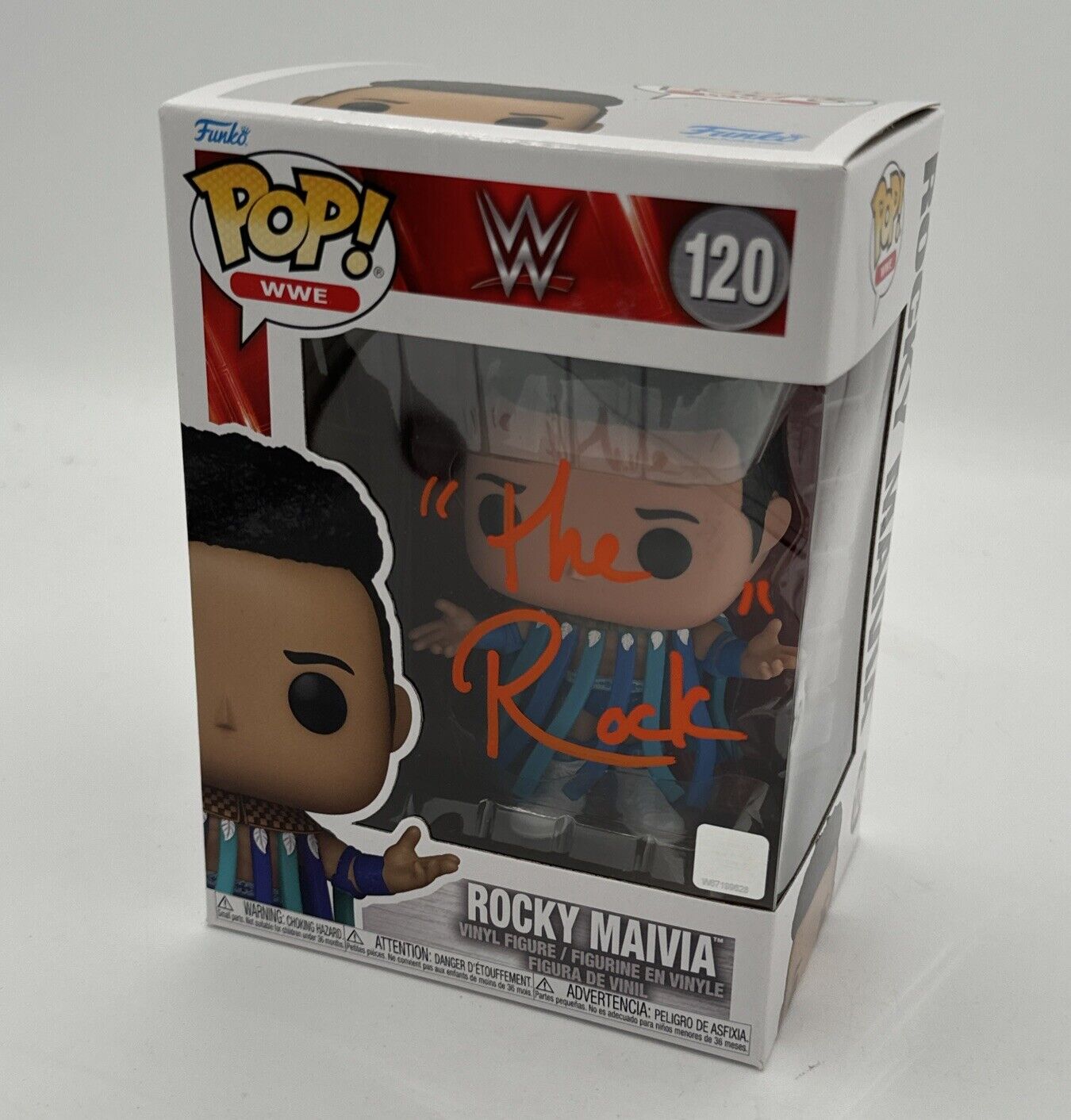 DWAYNE JOHNSON (The Rock) SIGNED FUNKO POP (#120)  WWE Rocky Maivia (1996)