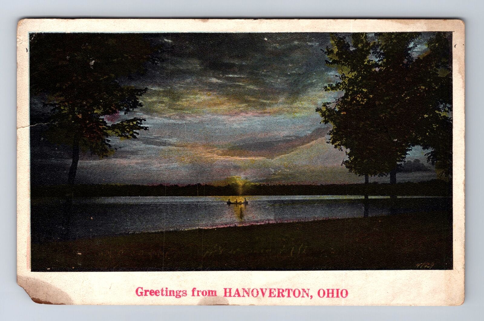 Hanoverton OH-Ohio, Scenic Greetings, Antique Souvenir, Vintage c1928 Postcard