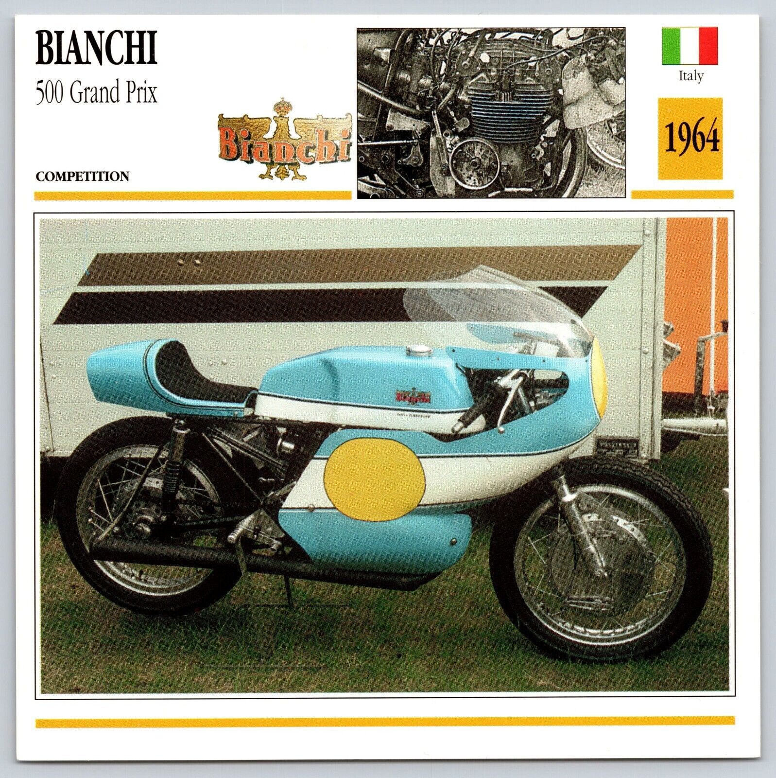 Bianchi 500 Grand Prix  1964 Italy Edito Service Atlas Motorcycle Card