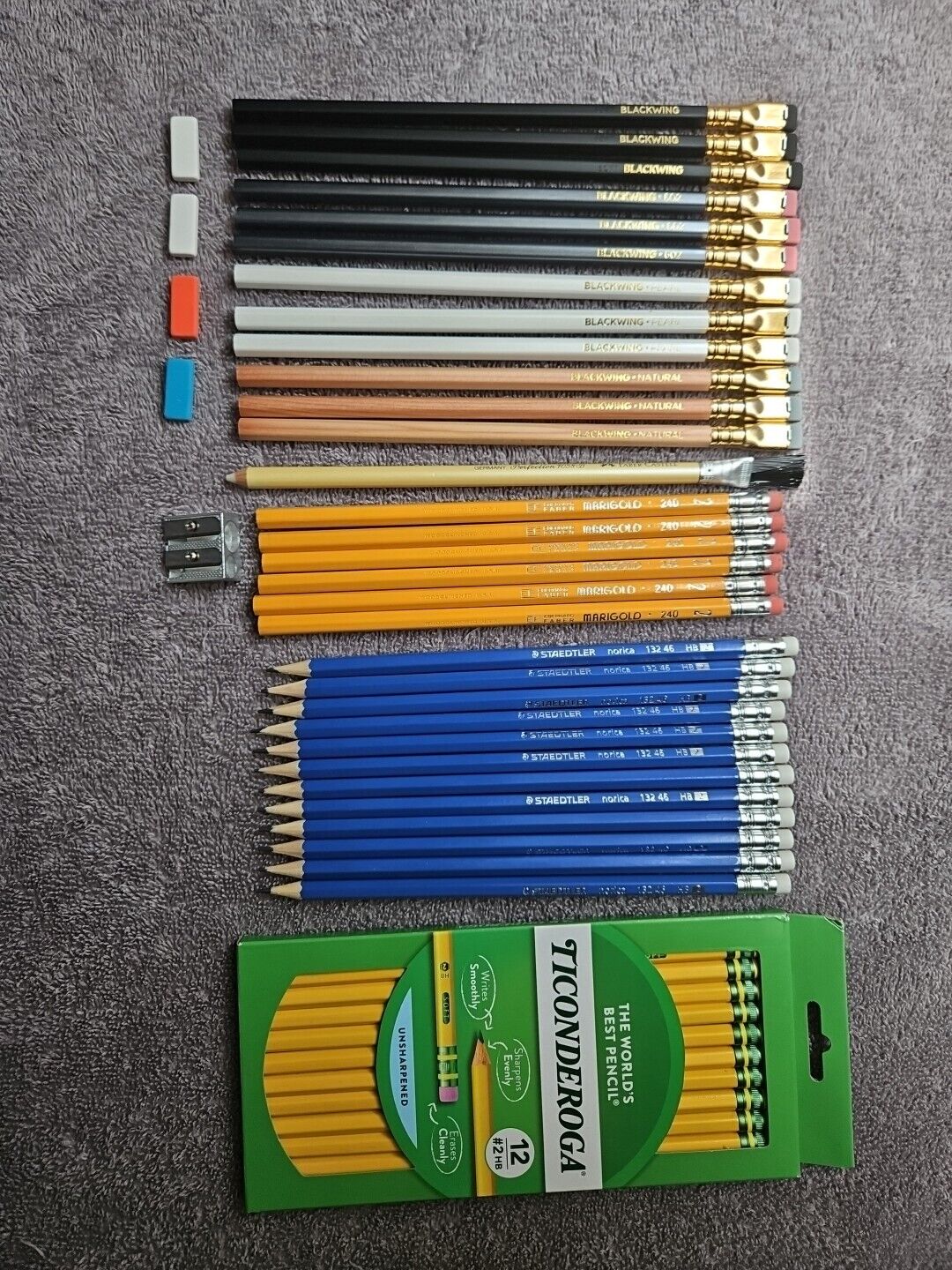 Sample 12 Pack Palmino Blackwing Pencils+6 Vintage Eberhard Faber Marigold+More