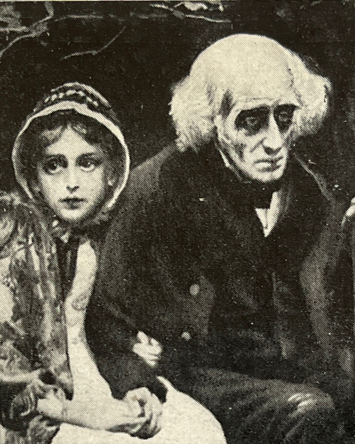 Atq Ephemera Litho Art Print Postcard Little Nell And Her Grandfather Dickens