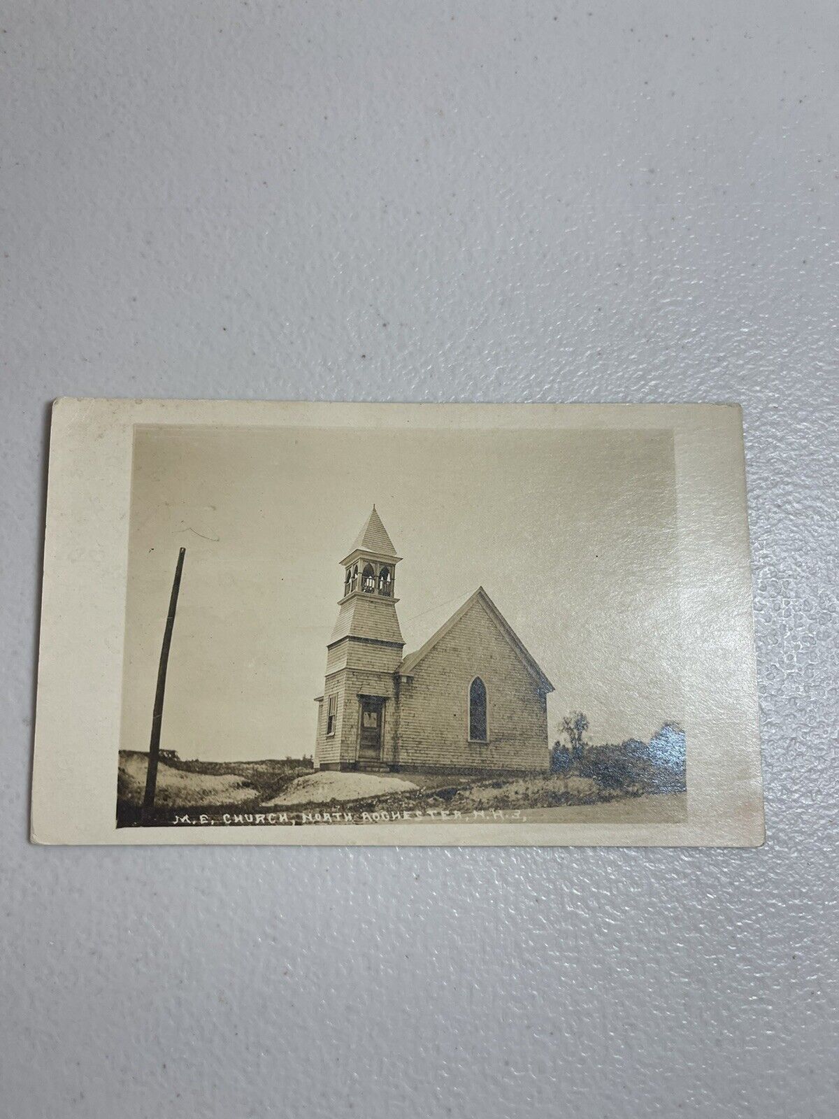 1910 View Of M. E. Church RPPC Photo Posted Antique Postcard North Rochester