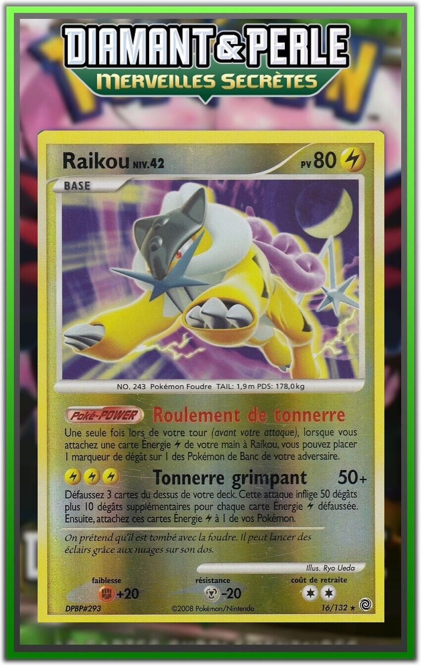 Raikou Reverse - DP03: Secret Wonders - 16/132 - French Pokemon Card