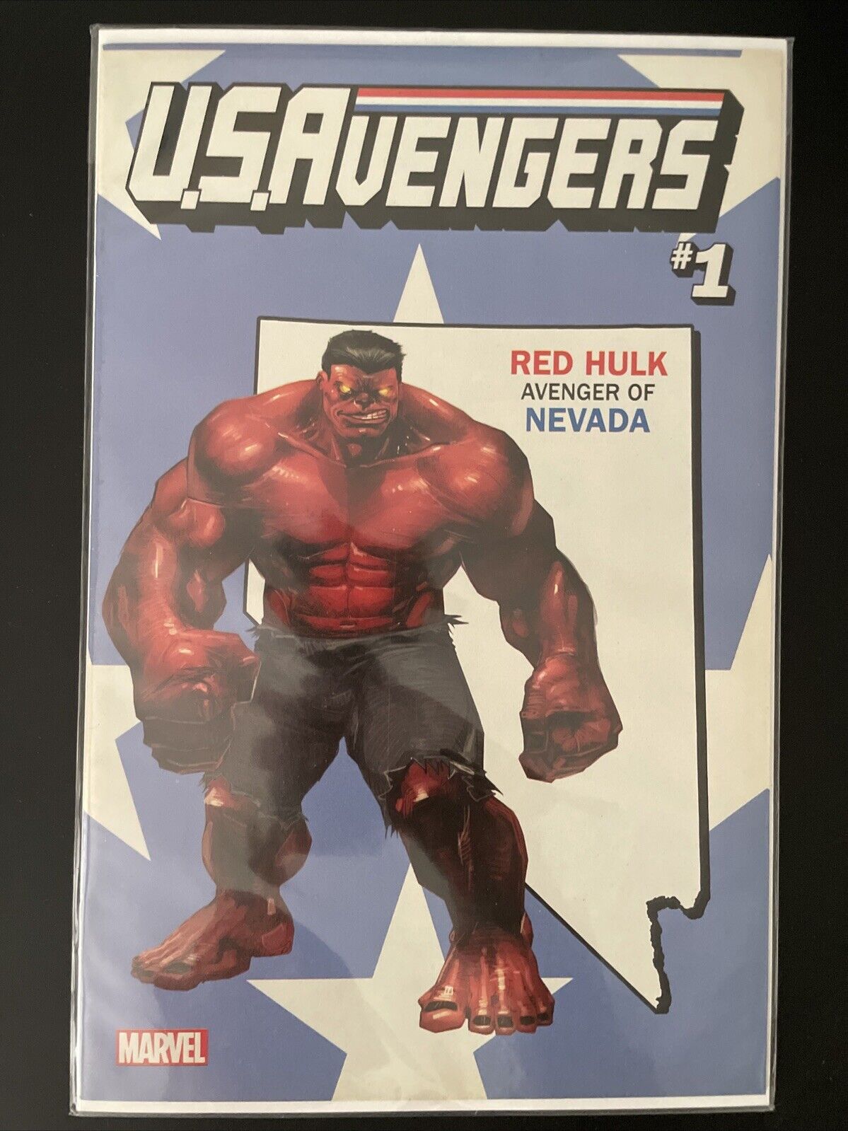 Marvel Comics U.S. AVENGERS #1 (Marvel) Red Hulk Nevada Variant Cover