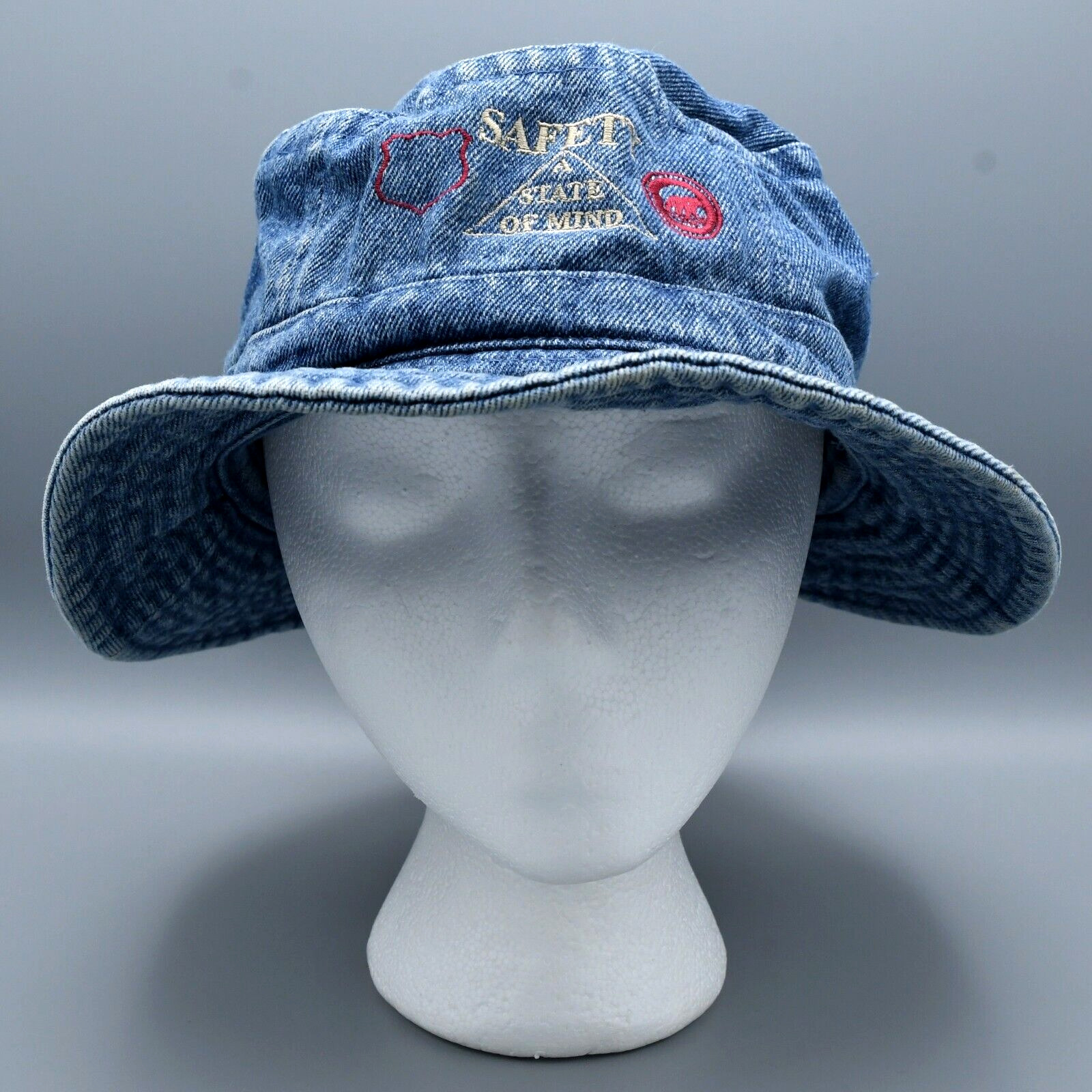 Algoma Wisconsin Central Railroad Ltd Blue Jean Bucket Hat Vintage Safety