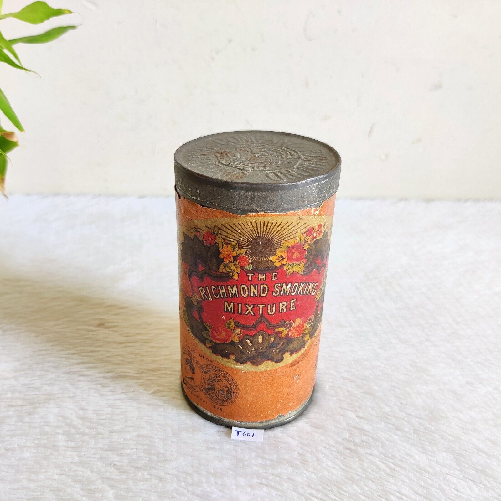 1940s Vintage Old Richmond Smoking Mixture Advertising Tin Box Rare England CG94