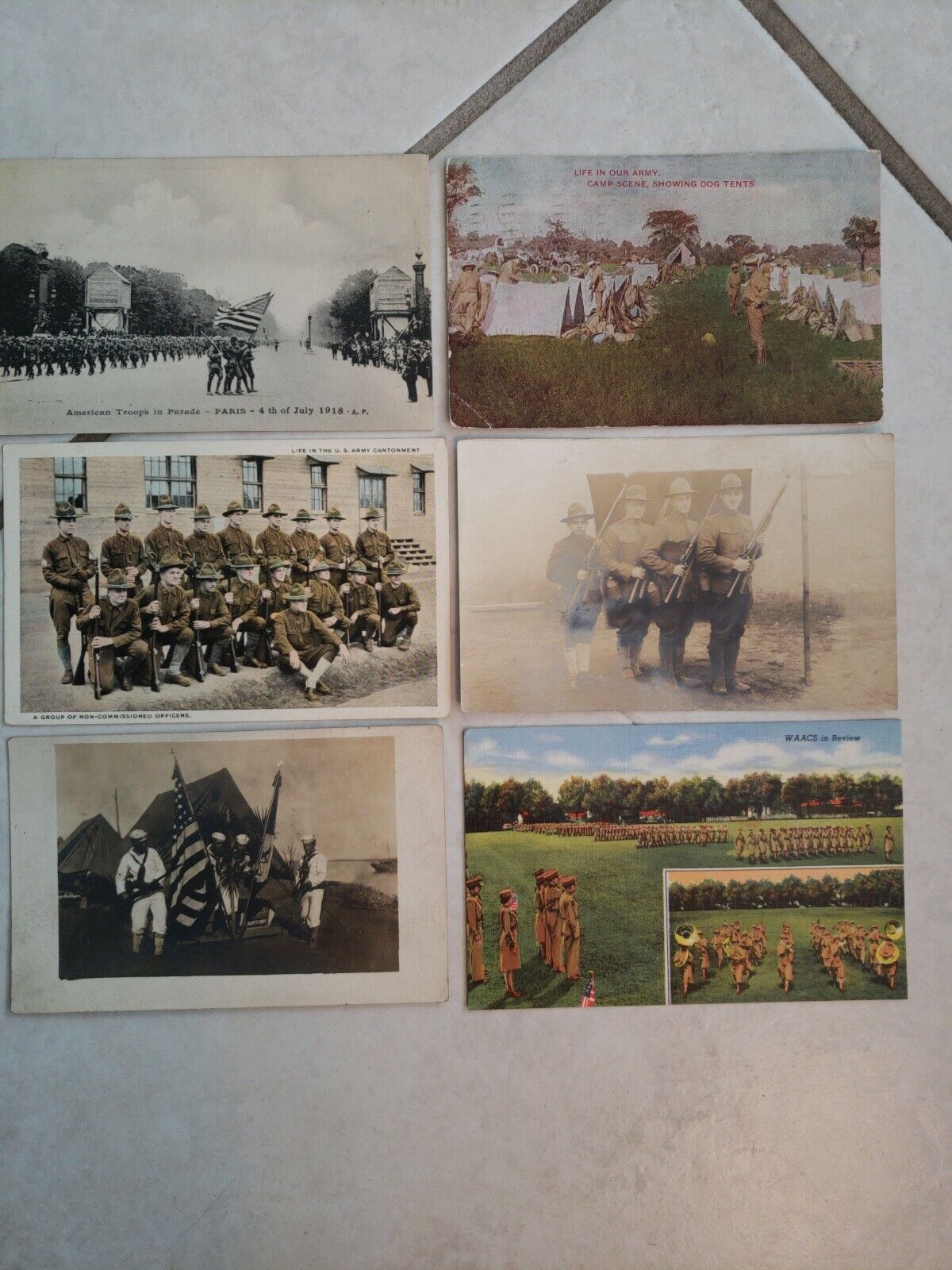 ANTIQUE POSTCARDS WW1/2 US MILITARY Dog Tents WAACS  CAMP PC 1910 some earlier