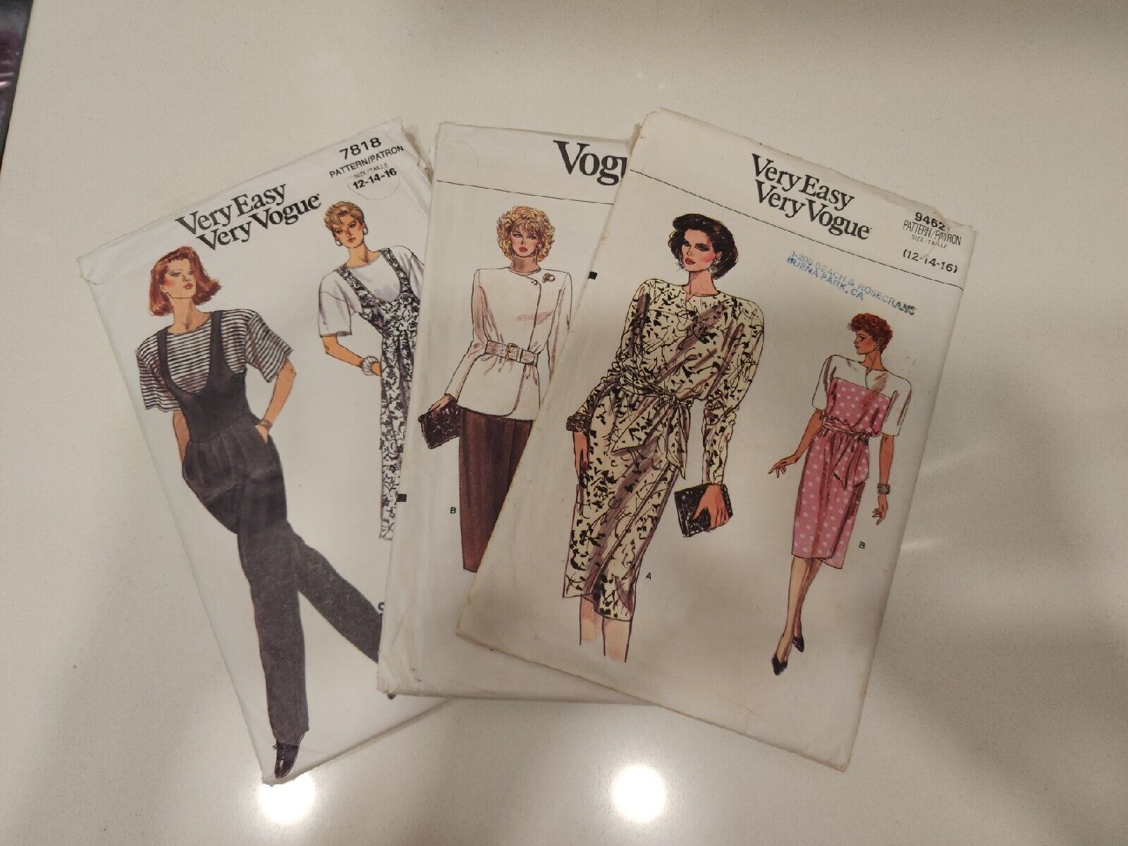 3 Vintage Very Easy Very Vogue Patterns Size 12-14-16