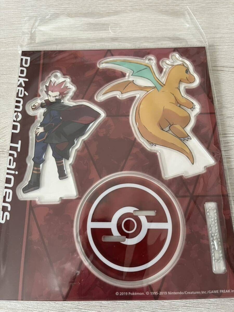Pokemon Center Limited 2019 Lance & Dragonite Acrylic Stand Key Ring From Japan