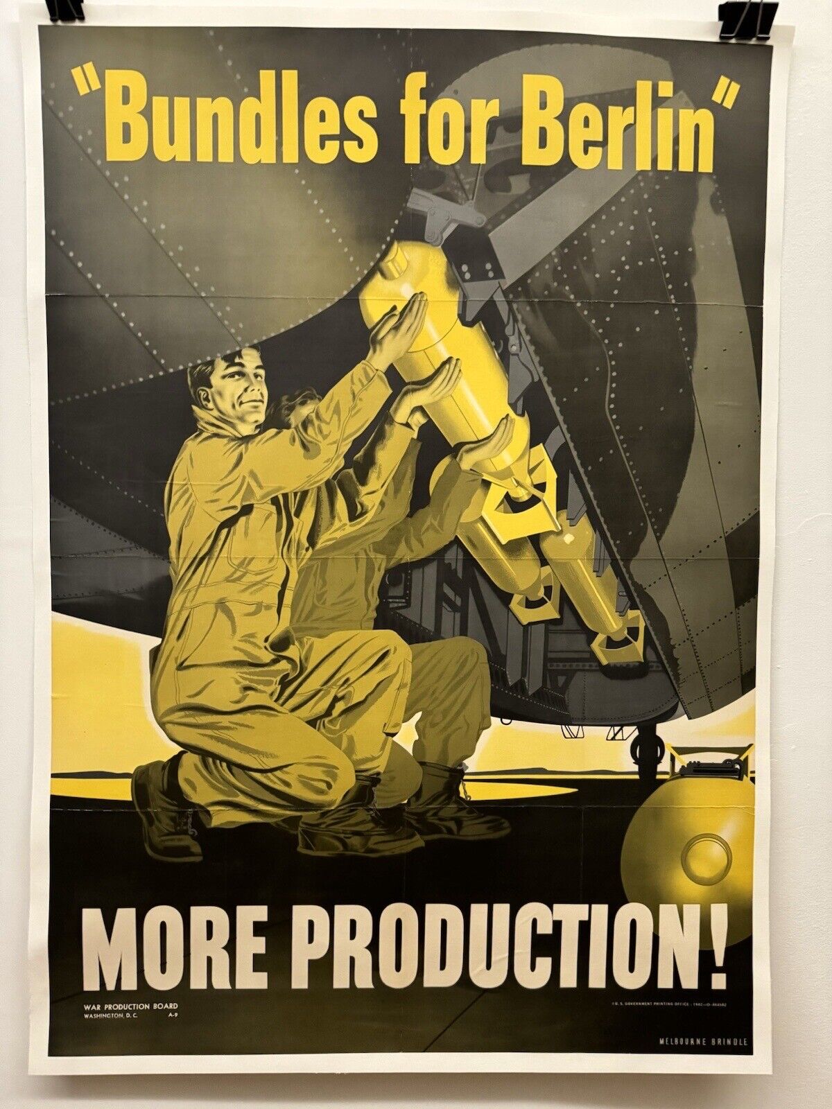WWII Poster “Bundles For Berlin” - 28x40 - 1942 - Linen Backed