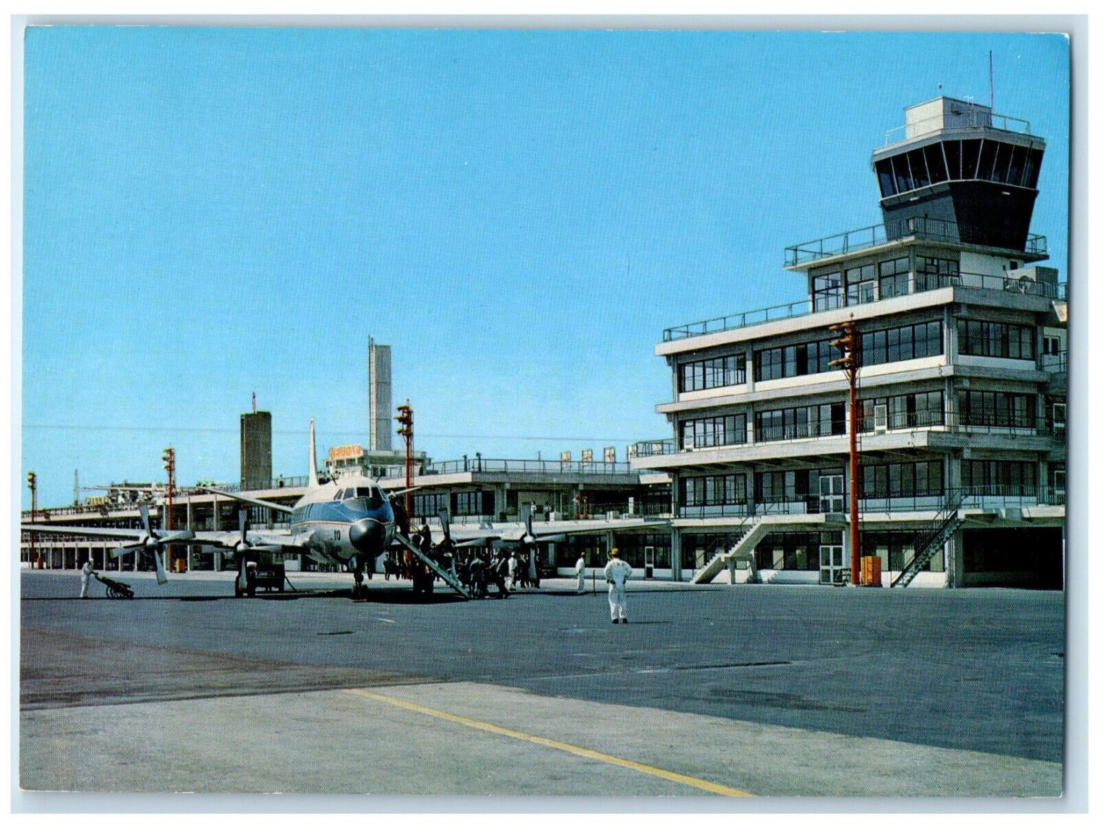 c1950\'s Airplane Scene at Nagoya International Air Port Japan Postcard