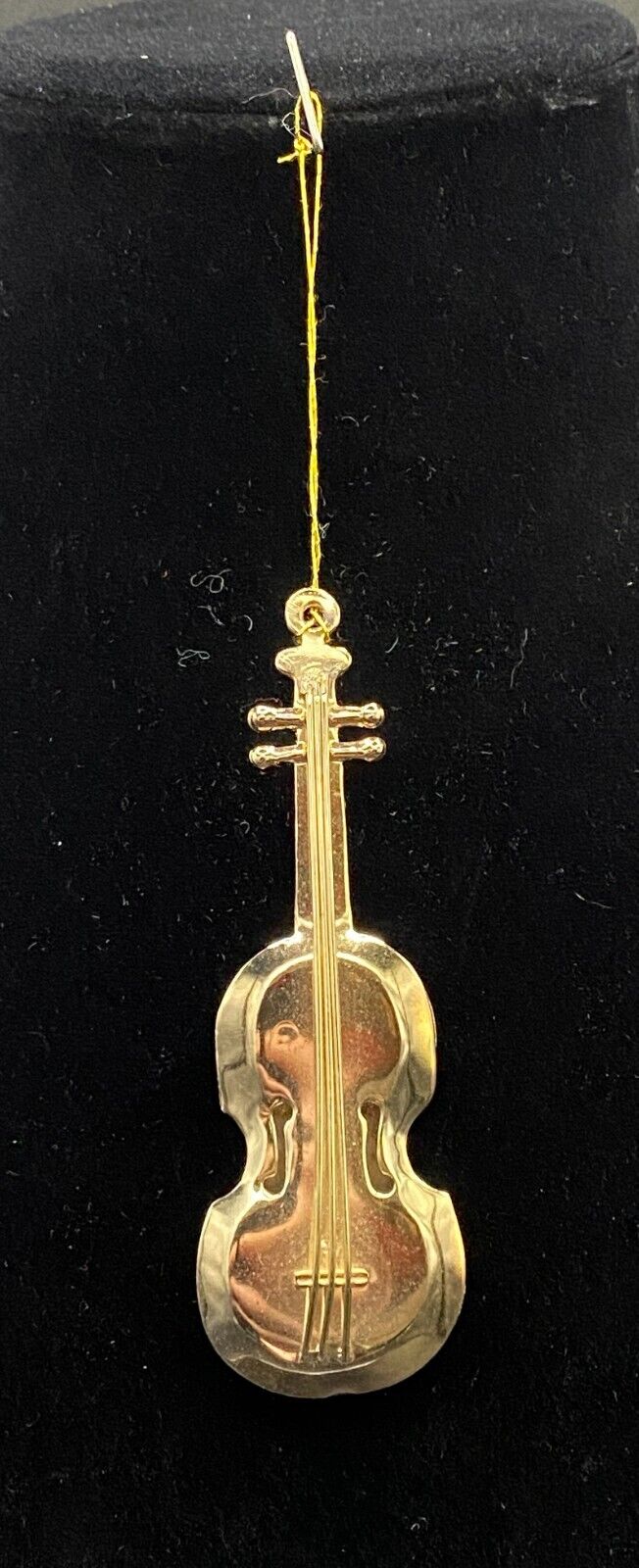 Vintage Gold Tone Metal Violin Viola Musical Instrument Ornament