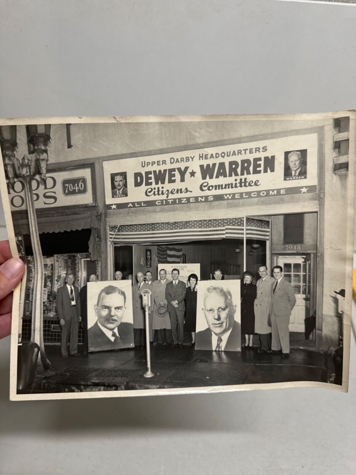 1948 Dewey/Warren Presidential Campaign Upper Darby Headquarters Photograph
