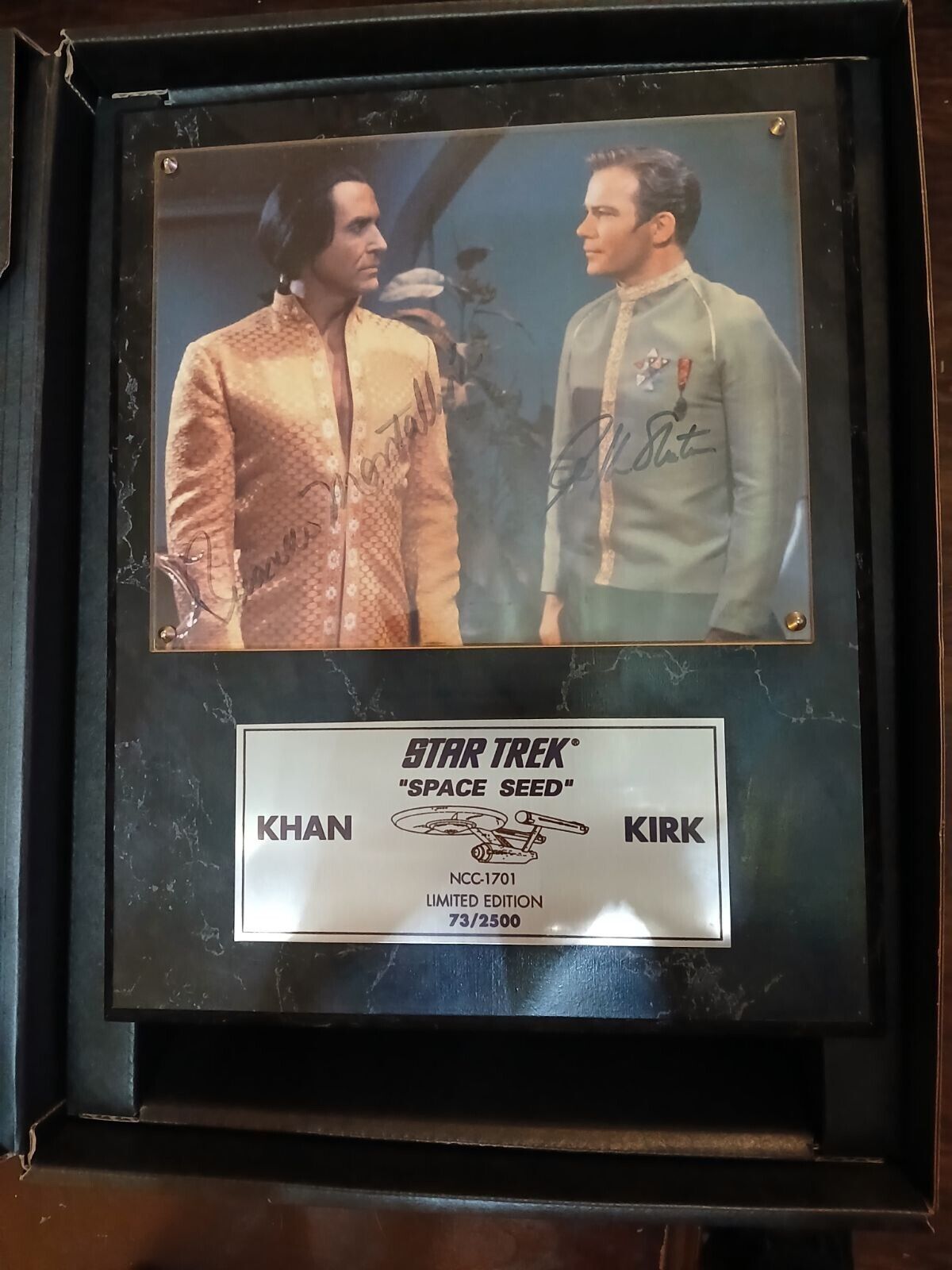 Star Trek Space Seed Ncc 1701 Limited Editon Khan Kirk Plaque