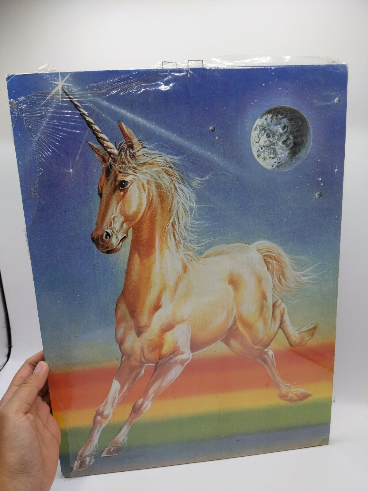 Vintage 1980s Unicorn Rainbow Wall Art Picture 12\
