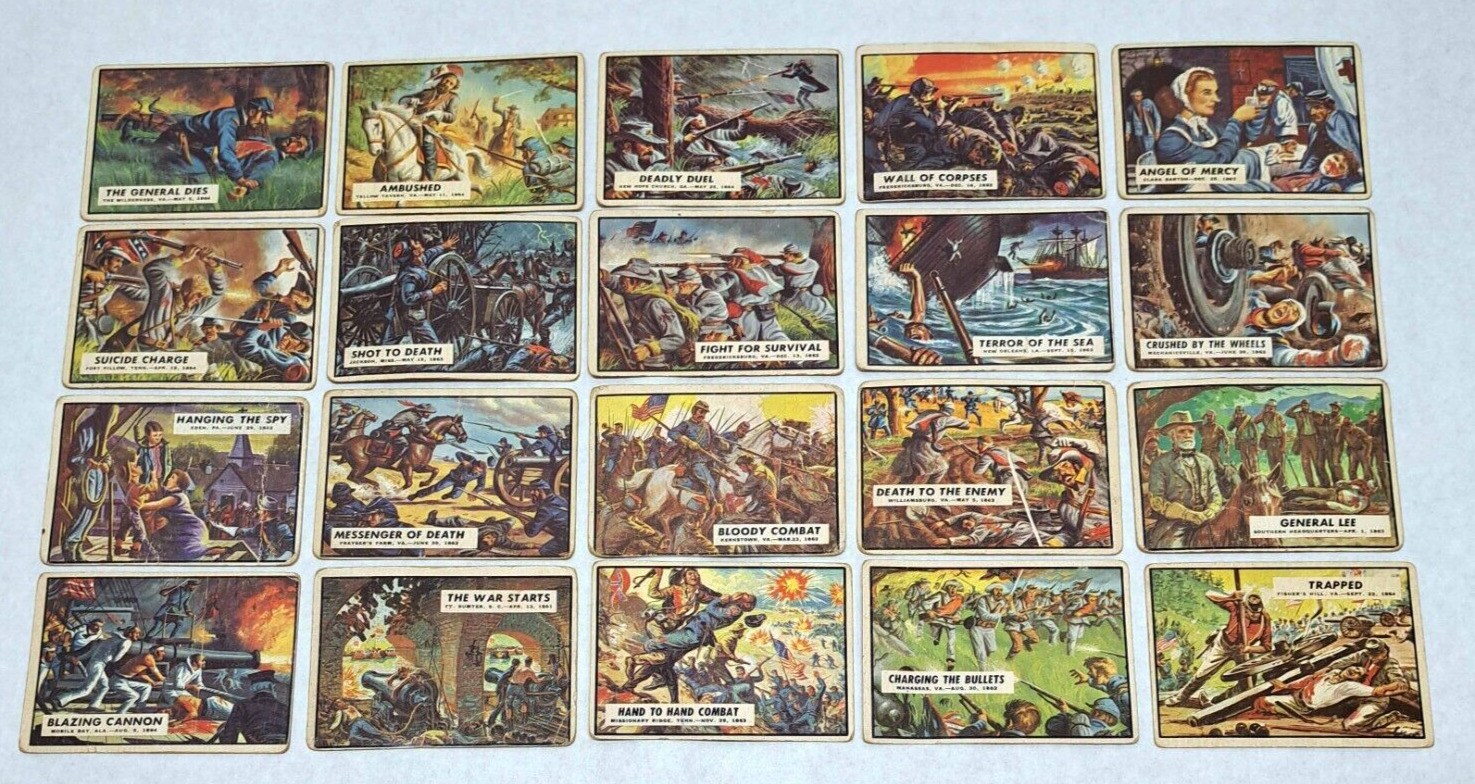 1962 Topps Civil War News Trading Cards - Lot of 20