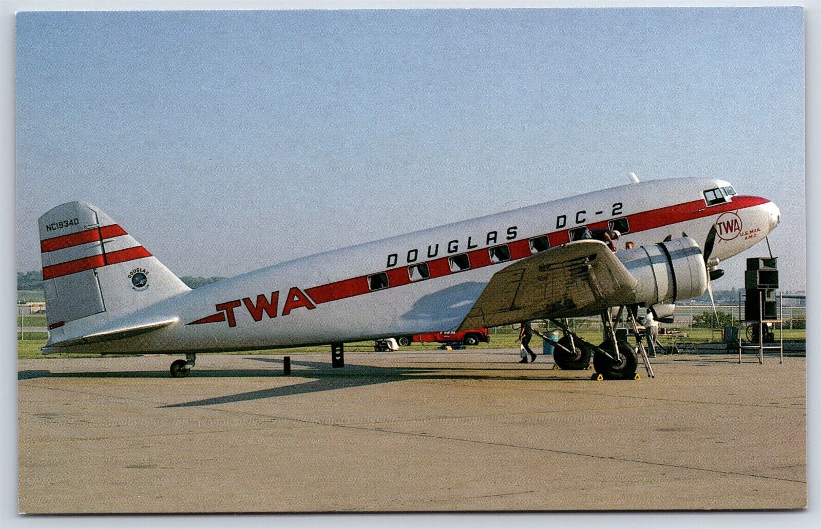 Airplane Postcard Trans World Airlines TWA Douglas DC-2 Historical EG21