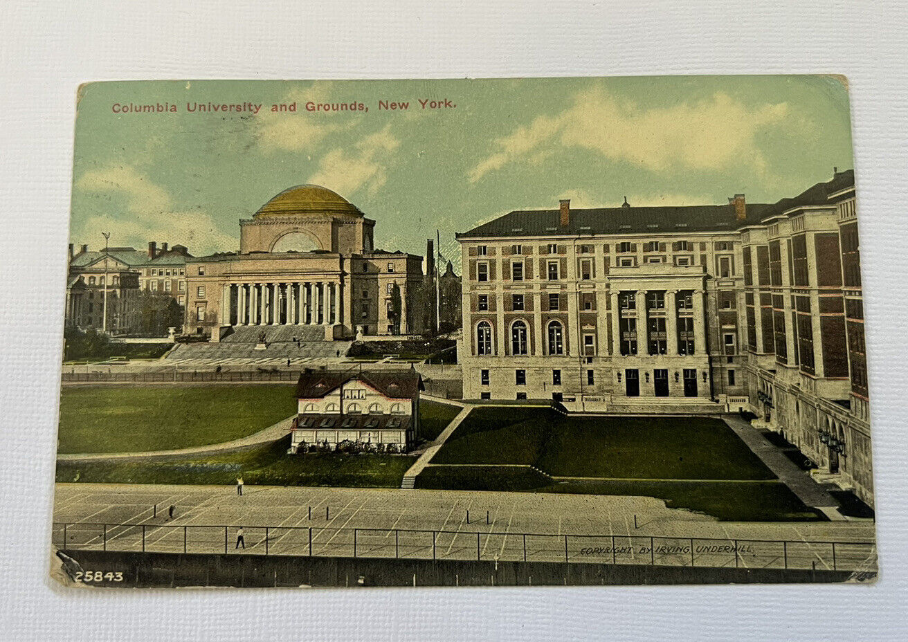 1910 Columbia University and Grounds New York Post Card Franklin One Cent Stamp