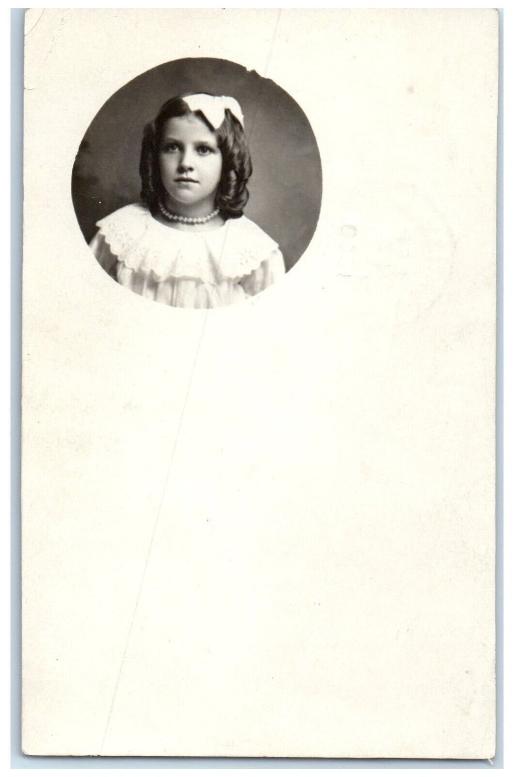 1909 Girl Curly Hair Dorrance Kansas KS RPPC Photo Posted Antique Postcard