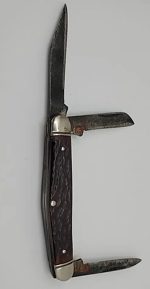 Vintage Boker 8586 3-Blade Stockman Pocket Knife