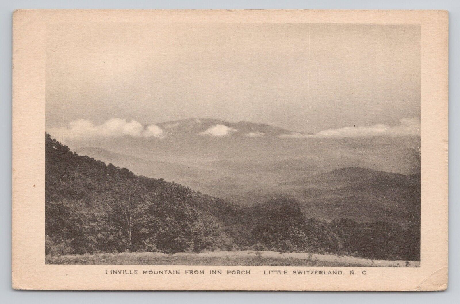 Postcard Linville Mountain From Inn Porch Little Switzerland North Carolina 1930